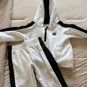 Calvin Klein Kids White and Black Jogger Set